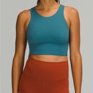 Lululemon Wundertrain Longline Sports Bra Capture Blue
